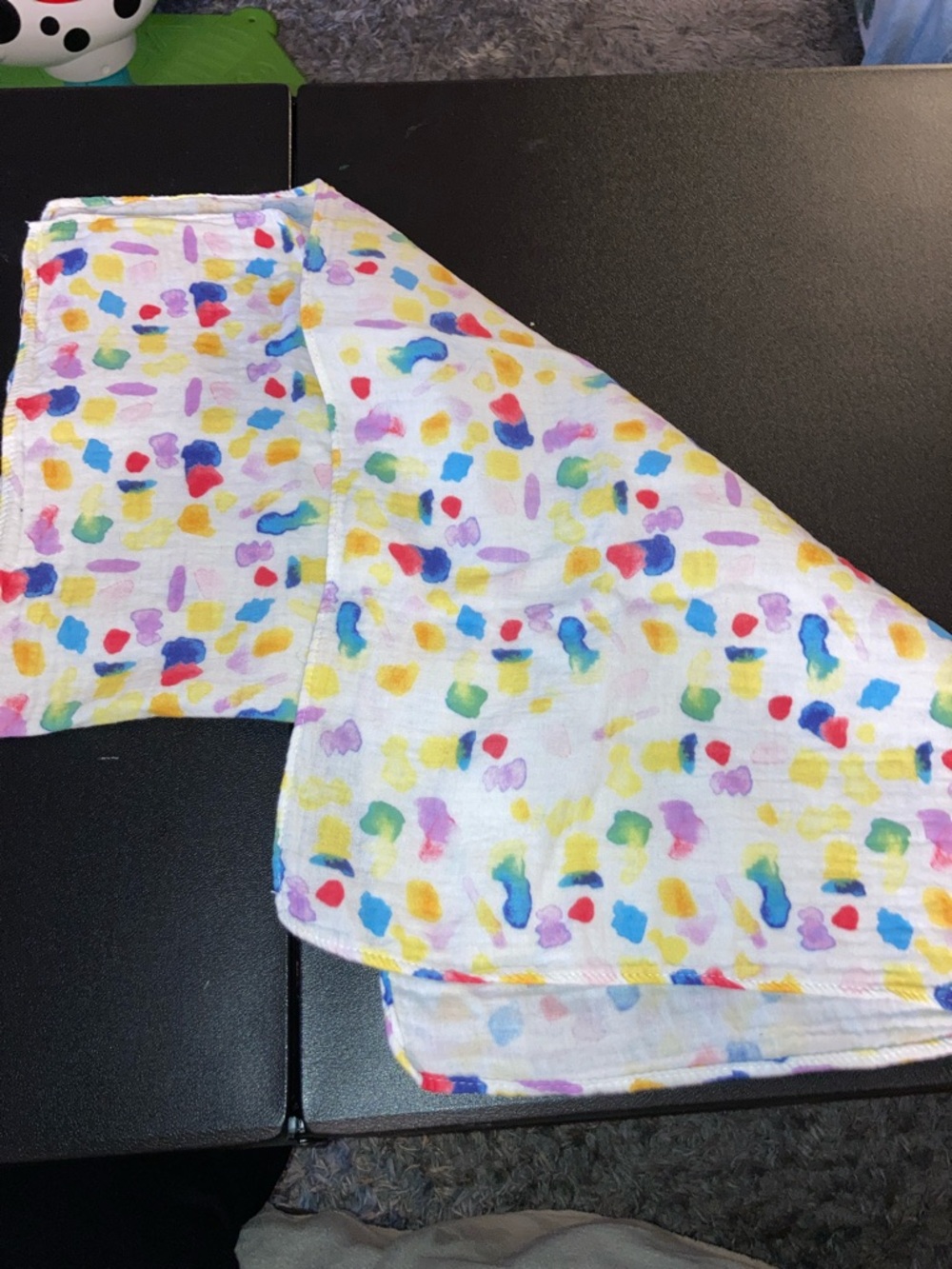 Multicolor Confetti water color Swaddle Blanket Lovevery peek a boo